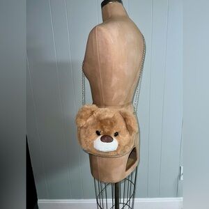 Fuzzy Teddy Bear Crossbody Bag